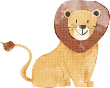 Watercolor Cute Lion